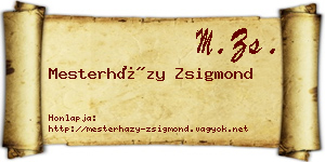 Mesterházy Zsigmond névjegykártya