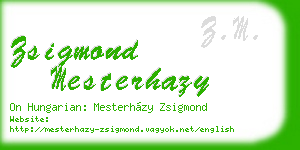 zsigmond mesterhazy business card